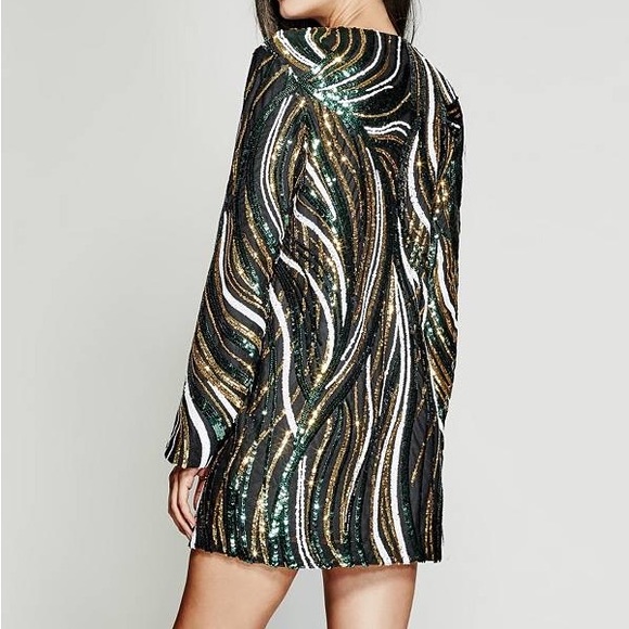 GUESS MARCIANO JEN TUNIC DRESS MEDIUM GREEN MULTI - Picture 15 of 15